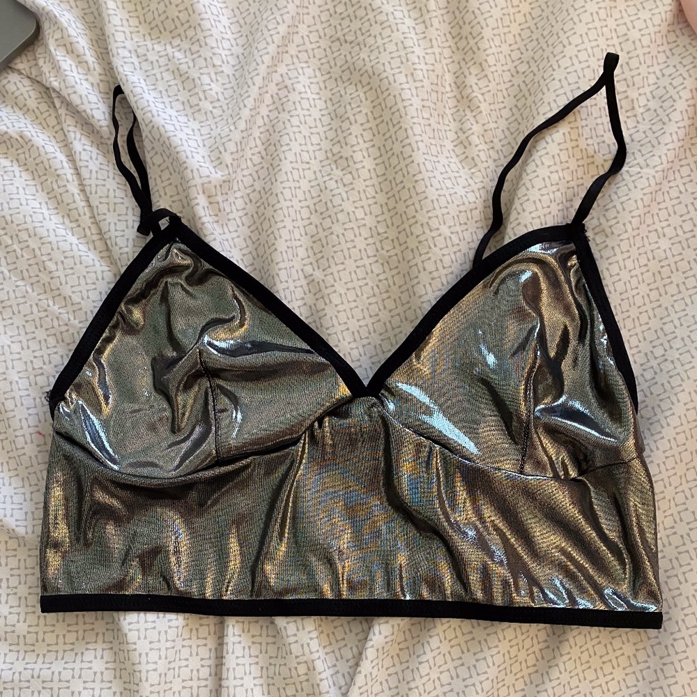 Metallic Crop Top from American Apparel